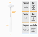 Ver imagem 5 de Kit 2 Pendente Tubo Palito 30cm - Branco + Lampada Led 4w