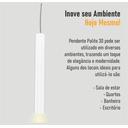 Ver imagem 7 de Kit 2 Pendente Tubo Palito 30cm - Branco + Lampada Led 4w