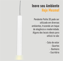 Ver imagem 7 de Kit 2 Pendente Tubo Palito 30cm - Branco + Lampada Led 4w
