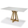 Mesa de Jantar Quadrada Nubia 4 Lugares 110 X 110cm Madeira Maciça Tampo com Vidro - 1