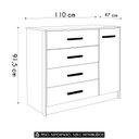 Ver imagem 4 de Cômoda para Quarto Infantil 110cm 1 Porta Nelly Branco Z49 - Mpozenato