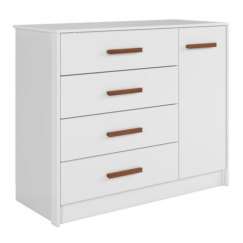 Cômoda para Quarto Infantil 110cm 1 Porta Nelly Branco Z49 - Mpozenato