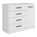 Ver imagem 1 de Cômoda para Quarto Infantil 110cm 1 Porta Nelly Branco Z49 - Mpozenato