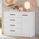 Ver imagem 2 de Cômoda para Quarto Infantil 110cm 1 Porta Nelly Branco Z49 - Mpozenato