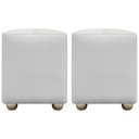 Ver imagem 1 de Kit 2 Puffs Decorativos Quadrado Urban - Branco-bege Corino