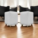 Ver imagem 2 de Kit 2 Puffs Decorativos Quadrado Urban - Branco-bege Corino