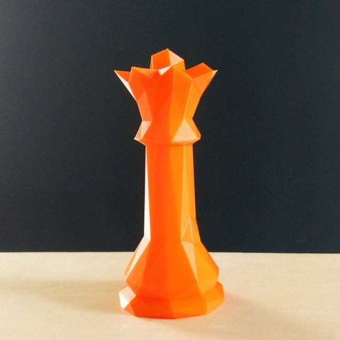 Rainha - Peça Decorativa De Xadrez , Estatueta 13.5 Cm De Altura - Toque 3D:Laranja
