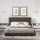 Ver imagem 1 de Cabeceira Viuva ou Solteirão Palito Estofada Suspensa para Quarto - 128 Cm - Marrom Suede