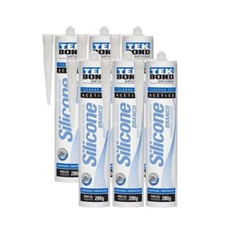 Kit 6 Silicone Adesivo Acético Multiuso Branco 280g Tekbond - 1