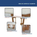 Ver imagem 4 de Mesa de Jantar Liz 160x80cm Vidro 25mm Cinamomo Off White com Kit 6 Cadeiras Linho Prata - Valdemóve