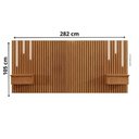 Ver imagem 4 de Cabeceira Casal e Queen Paris Ripado com LED 2 Mesas de Cabeceira com Gaveta - Mavaular Cabeceira Ri