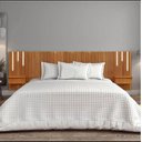 Ver imagem 1 de Cabeceira Casal e Queen Paris Ripado com LED 2 Mesas de Cabeceira com Gaveta - Mavaular Cabeceira Ri