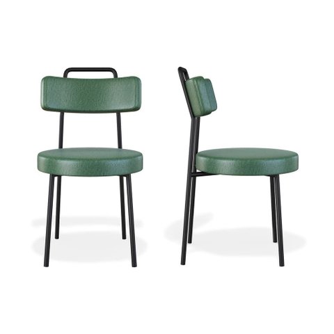 Kit 2 Cadeiras Ster Sala de Jantar Couro Sintetíco Verde - Belliv Decor