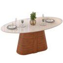 Ver mais imagens de Mesa de Jantar 8 Lugares Orgânica Elipse Tampo com Vidro 218cm Degas D05 Freijó Off White - Lyam Dec