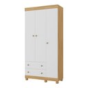 Ver imagem 2 de Guarda-roupa Infantil 92cm 3 Portas e 2 Gavetas Allegra Multimóveis Mp4442 Madeirado/branco