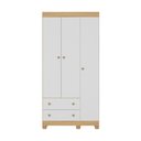 Ver imagem 4 de Guarda-roupa Infantil 92cm 3 Portas e 2 Gavetas Allegra Multimóveis Mp4442 Madeirado/branco