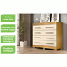Cômoda Nalu 8 Gavetas Nature/Off White ACP Móveis 100%MDF - 2