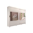 Ver imagem 1 de Guarda Roupa Casal 2 Portas de Correr e 4 Gavetas Ec/ 2 Espelhos e Pés Blumenau Branco - Panan