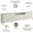 Ver imagem 3 de Rack para Sala de Estar Tv 85 Pol 4 Portas Brise Pés Industrial Dourado Alef I03 Luna - Lyam Decor