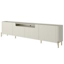 Ver imagem 5 de Rack para Sala de Estar Tv 85 Pol 4 Portas Brise Pés Industrial Dourado Alef I03 Luna - Lyam Decor