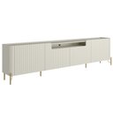 Ver imagem 1 de Rack para Sala de Estar Tv 85 Pol 4 Portas Brise Pés Industrial Dourado Alef I03 Luna - Lyam Decor
