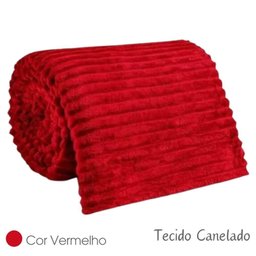 Cobertor Manta Casal Soft Canelada 2,20m X 1,80m Califórnia Cor Vermelho - 3