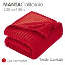 Ver imagem 2 de Cobertor Manta Casal Soft Canelada 2,20m x 1,80m Califórnia Cor Vermelho