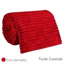 Ver imagem 3 de Cobertor Manta Casal Soft Canelada 2,20m x 1,80m Califórnia Cor Vermelho