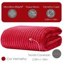 Ver imagem 1 de Cobertor Manta Casal Soft Canelada 2,20m x 1,80m Califórnia Cor Vermelho