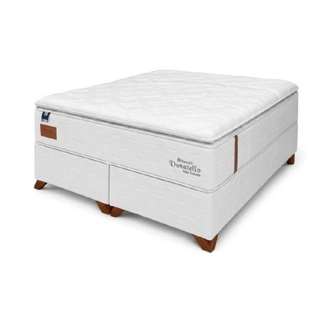 Cama Box Queen + Colchão Molas Pocket Topazio Donatello 158x198x64cm