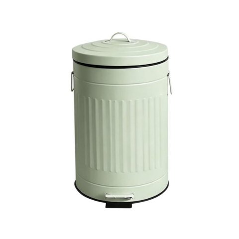 Lixeira Retrô 12L Balde Removível Pedal Fechamento Suave Banheiro Cozinha Lavanderia Vintage