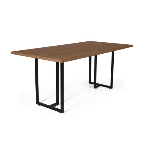 Mesa de Jantar Industrial Retangular 200x90cm 6 a 8 Lugares Atos MDF Noronha - Straub Web