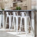Ver imagem 2 de Banqueta Tolix com Encosto Cor Branca 93 Cm - 61180