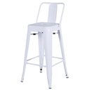 Ver imagem 1 de Banqueta Tolix com Encosto Cor Branca 93 Cm - 61180