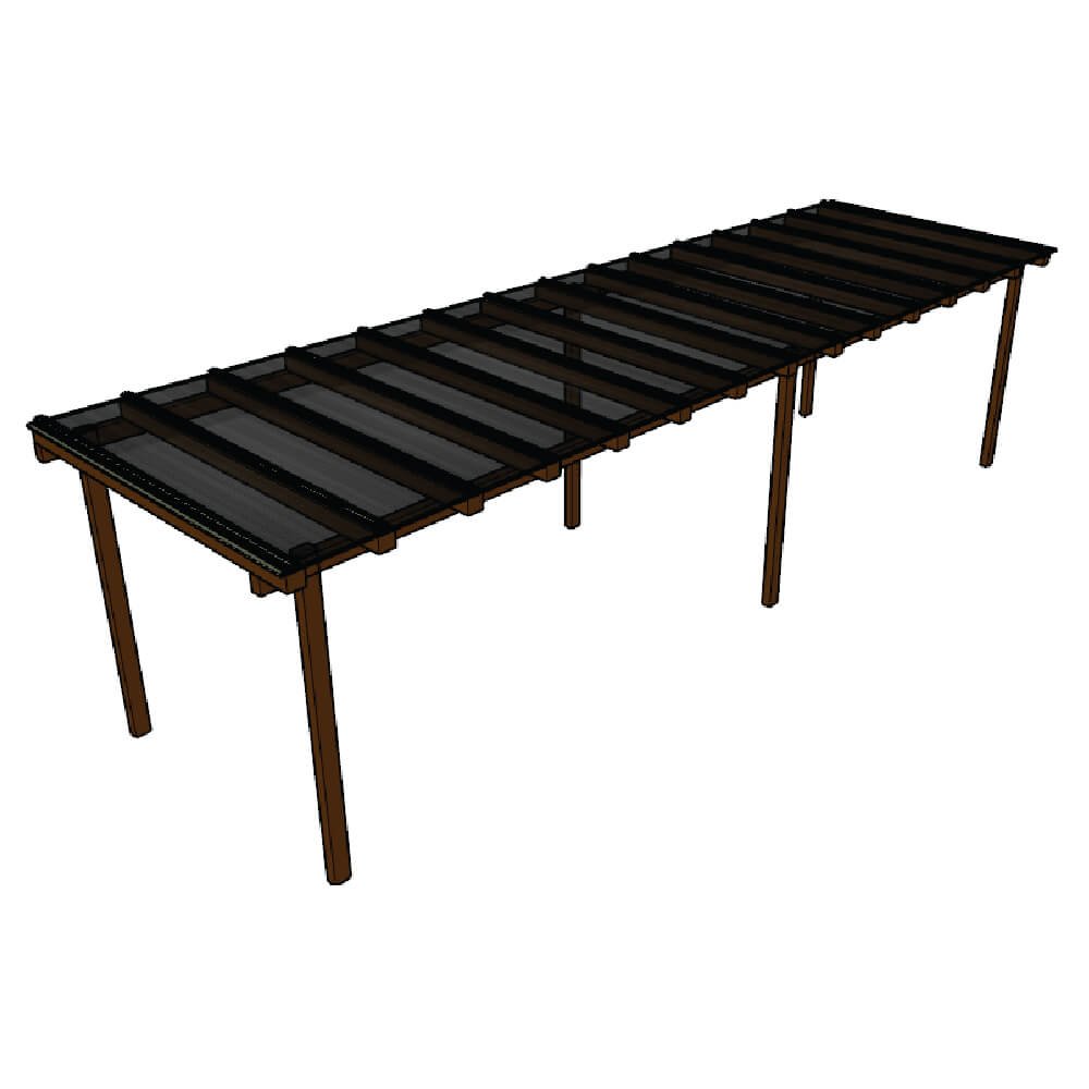 Cobertura Policarbonato Alveolar 7,00m x 2,00m - Fume 4mm - 1