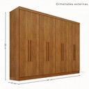 Ver imagem 3 de Guarda-Roupa Casal Modulado de Canto com 13 Portas Espaço para Cama Multimóveis Cinamomo