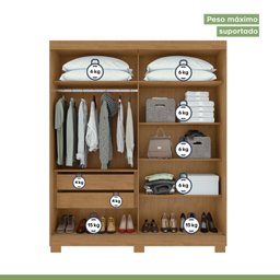 Guarda Roupa Flex 2 Portas de Correr 2 Gavetas 215x179,6cm Lani Móveis Lopas - 6 Guarda Roupa Flex 2 Portas de Correr 2 Gavetas 215x179,6cm Lani Móveis Lopas - 6