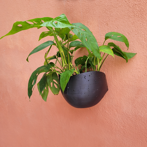 Vaso de planta suspenso Cumbuca - com dispenser - Preto