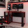 Mesa Gamer Level Espaço para 2 Monitores e Cpu Preto/vermelho - Panorama Móveis - 1
