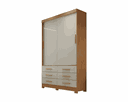 Ver imagem 2 de Guarda Roupa Solteiro 2 Portas 6 Gavetas - Capri-cumaru/fendi - Móveis Novo Horizonte