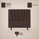 Ver imagem 2 de Cabeceira Casal Box de Cama Estofada 140 cm Emma Linho:Marrom