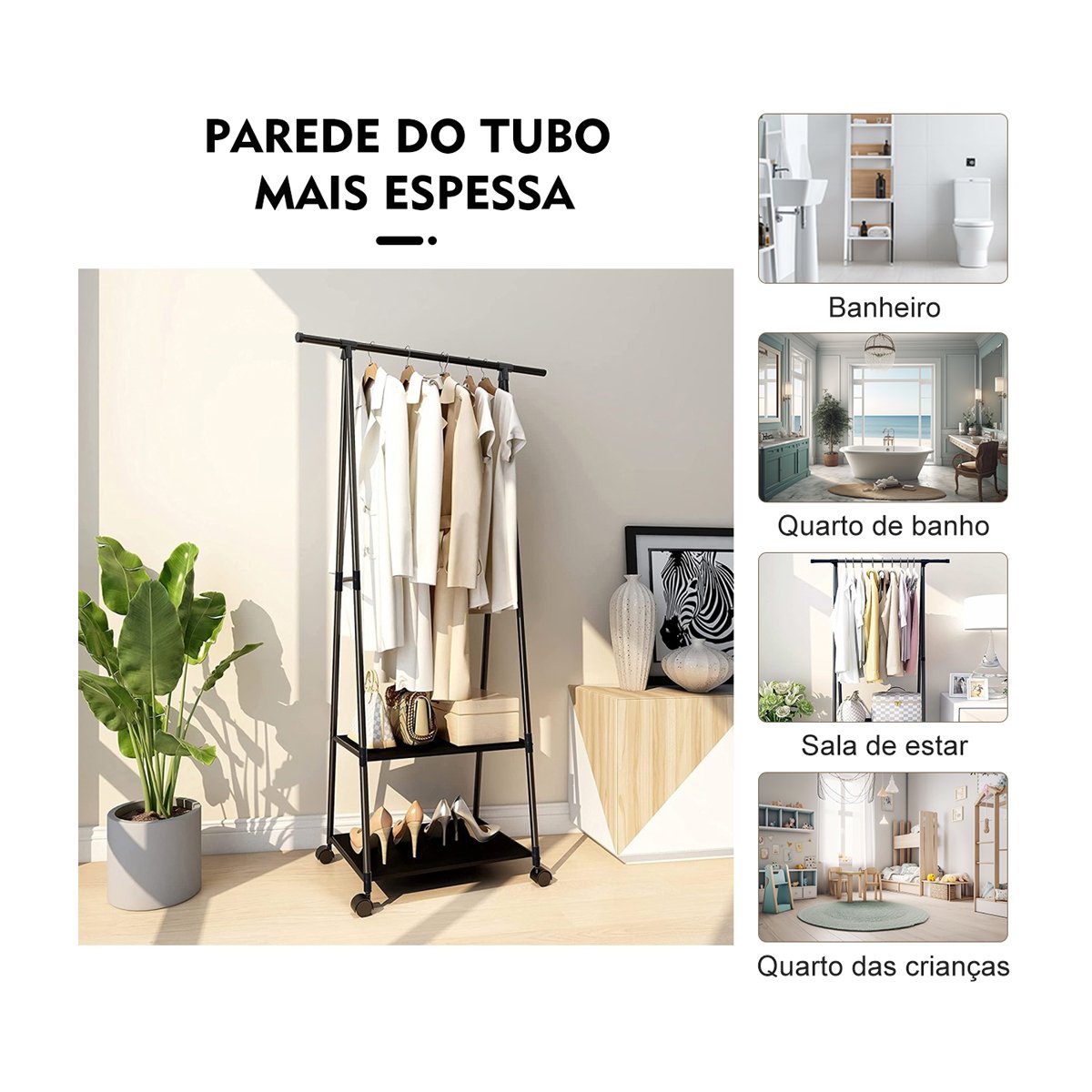 Arara Simples Multiuso:preto - 6