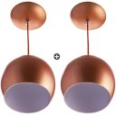 Ver imagem 1 de Kit 2 Pendente Bola Pequena Cobre Sala Cozinha Quarto
