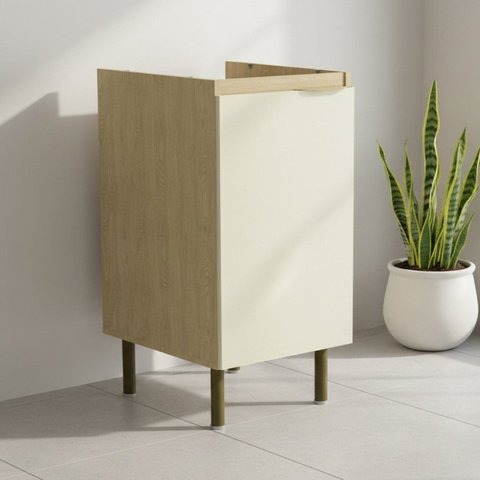 Balcão para Cozinha 1 Porta 1 Prateleira 40cm Nanda Nature e Arenas