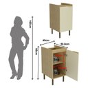 Ver imagem 4 de Balcão para Cozinha 1 Porta 1 Prateleira 40cm Nanda Nature e Arenas