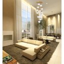 Ver imagem 2 de Pendente Moderno Dourado 60cm Pé Direito Alto Sala Escada Arevo Iluminação 82dr12 Vidro Transparente