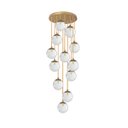 Ver imagem 1 de Pendente Moderno Dourado 60cm Pé Direito Alto Sala Escada Arevo Iluminação 82dr12 Vidro Transparente