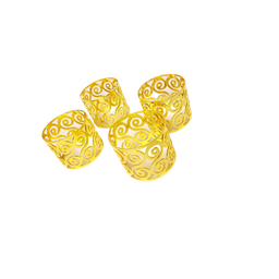 Porta Guardanapo de mesa com 4 peças - Dourado plus - 1