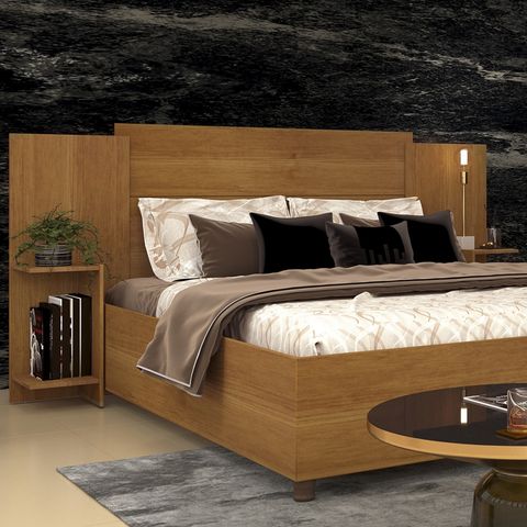 Cabeceira Queen Arizona 4 Prateleiras Cinamomo - Tcil Móveis