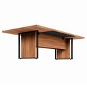 Ver imagem 5 de Mesa Reunião 240cm Escritório para 4 Pessoas com Caixa de Tomadas Corporate Marrom/Nogal/Preto